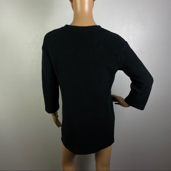 REFORMATION BLACK RIBBED PULLOVER SWEATER - Picture 6 of 7